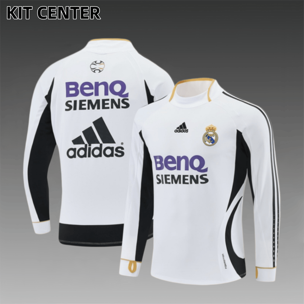 06/07 Real Madrid Retro Training Uniform Long- Sleeve Football Shirt