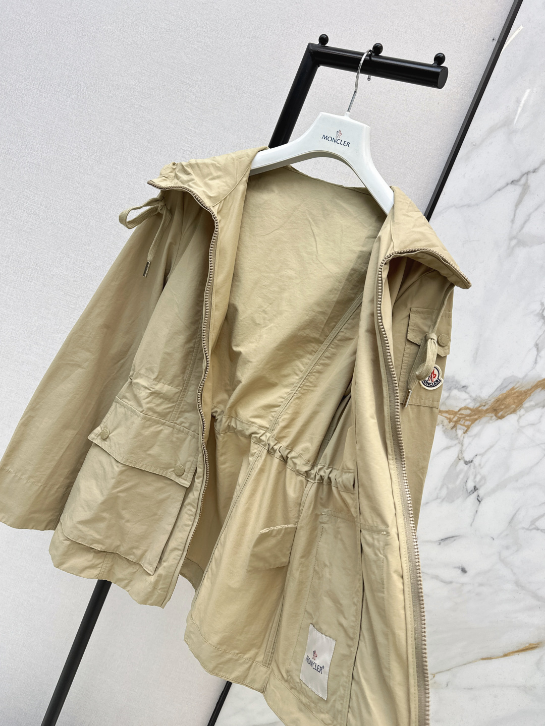 Moncler 2026 Autumn Winter Women's Jackets Polyester Hooded Tassel Zipper Casual Slim Woman's Coats MKDFWJ26013