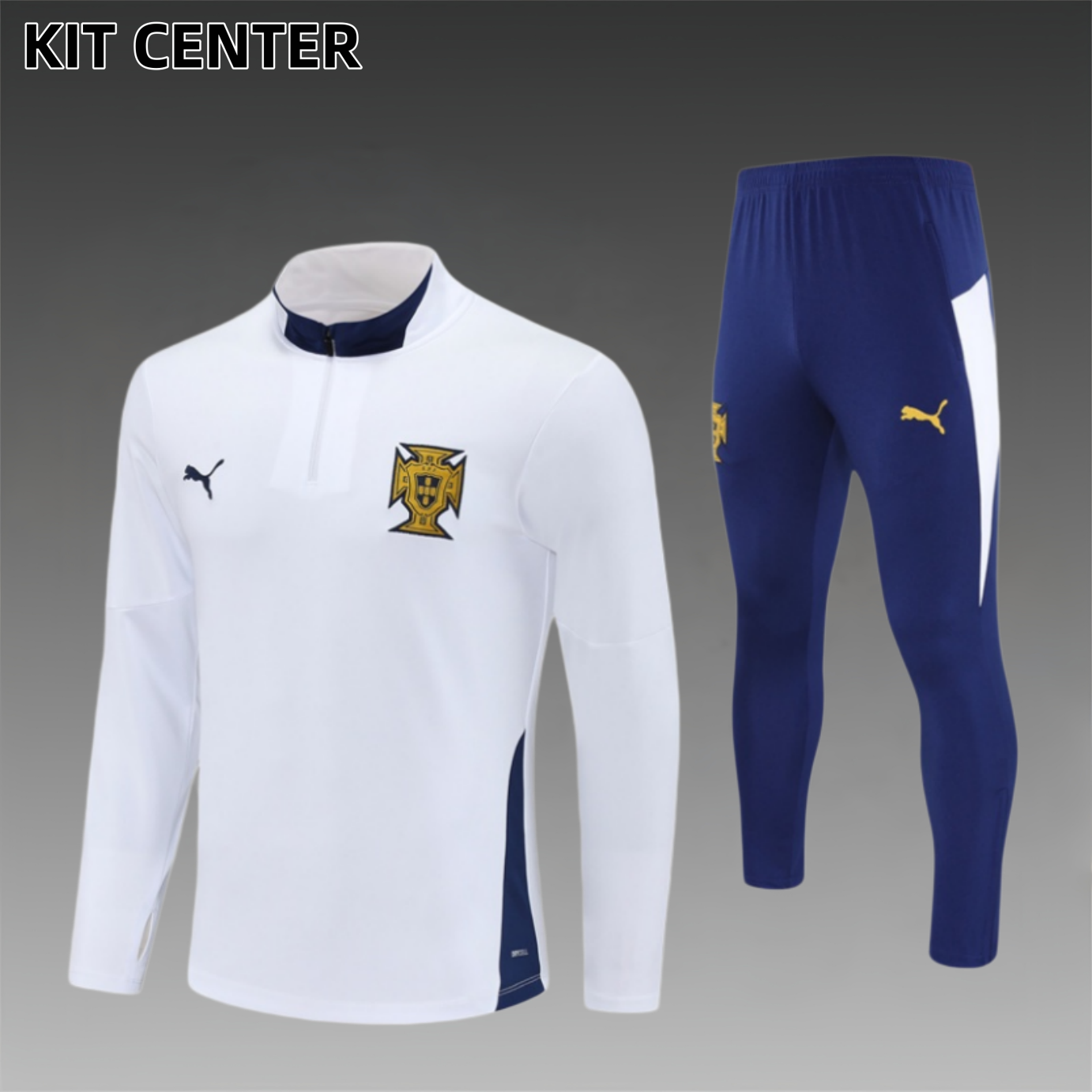 2025/2026 Portugal Kids Half Zip Training Clothes (Kids Kit)