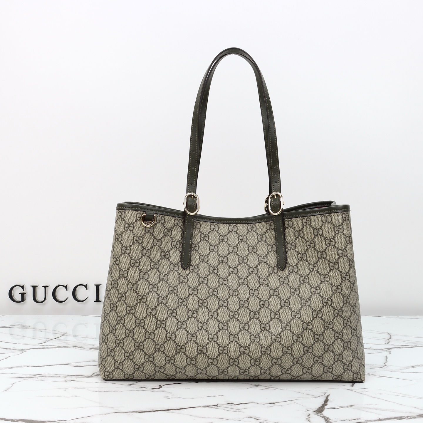Gucci Web Loop Tote GG Coated Canvas Medium