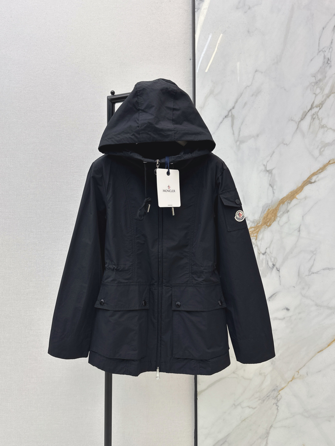 Moncler 2026 Autumn Winter Women's Jackets Polyester Hooded Tassel Zipper Casual Slim Woman's Coats MKDFWJ26013