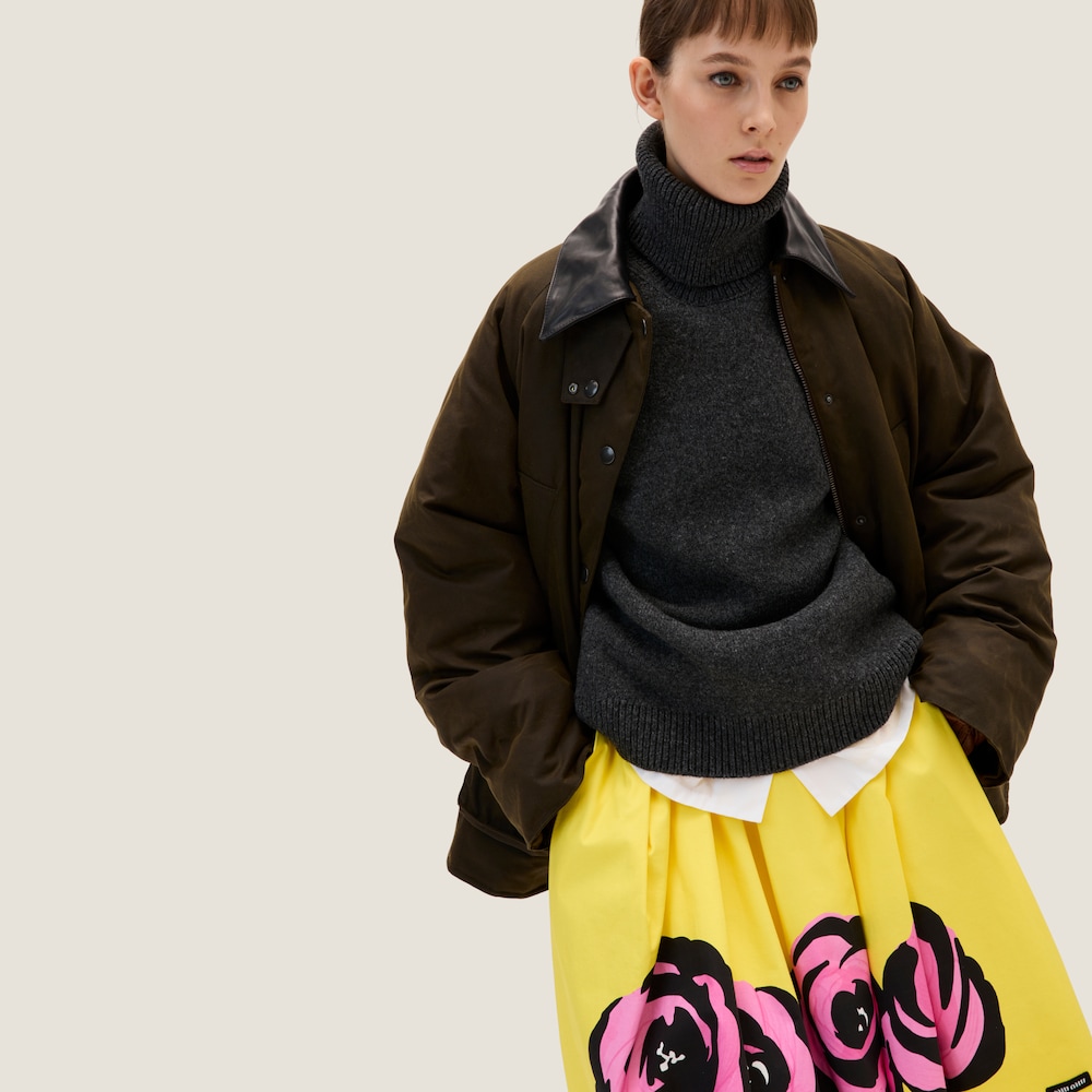 Waxed canvas blouson jacket