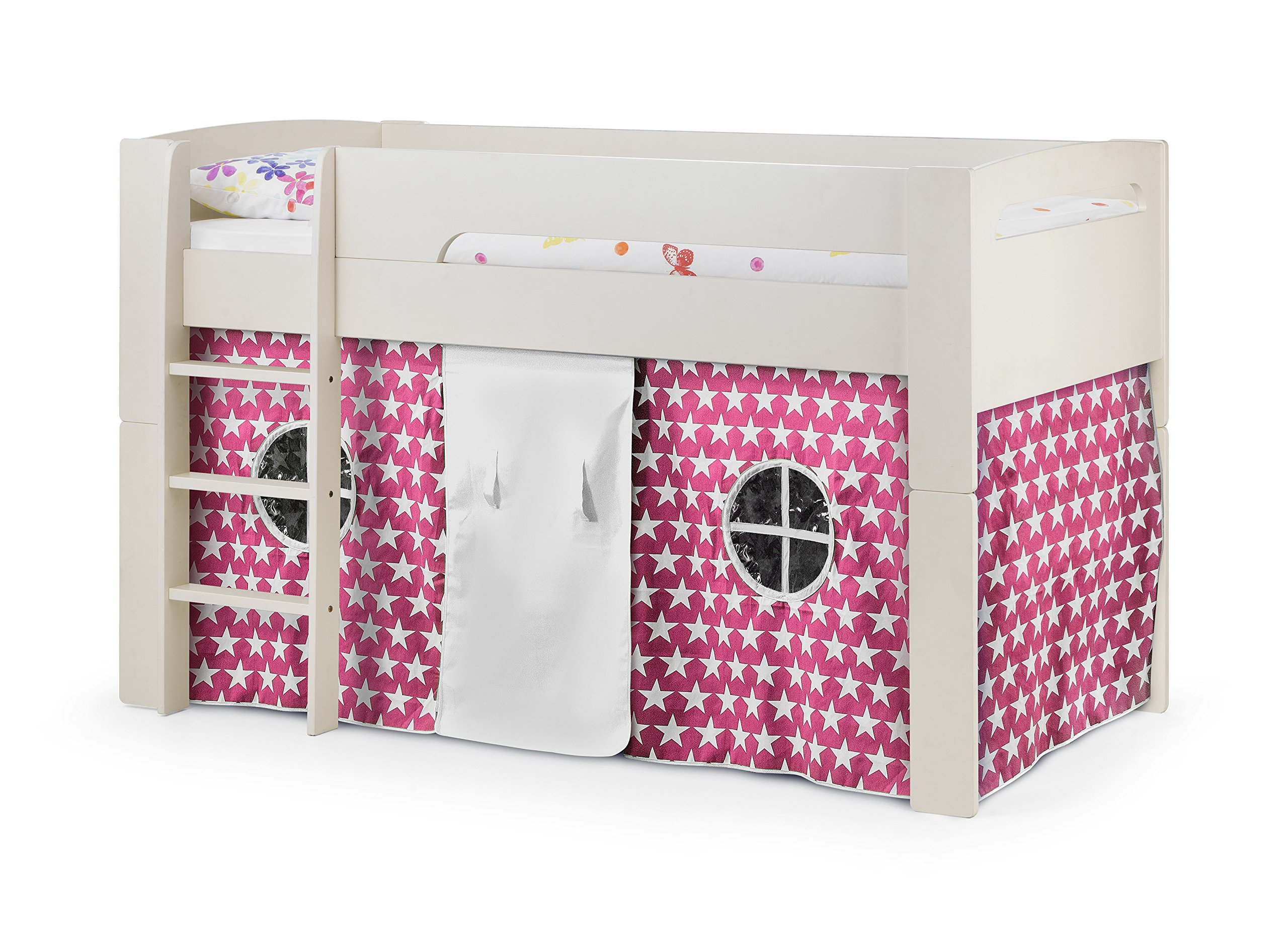 Julian Bowen Pluto Midsleeper, Pink Tent & Cabin Mattress, Stone White, Single