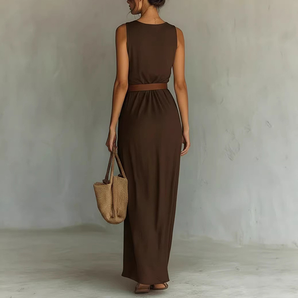 GEDRAPEERDE MAXI-JURK