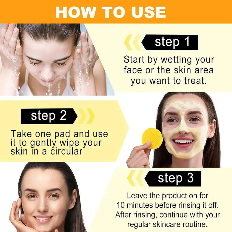 💥LAST DAY 49% OFF🌟 Turmeric & Kojic Acid Cleansing Pads – 20 Pcs, Gentle Deep Clean, Brighten & Soften Skin