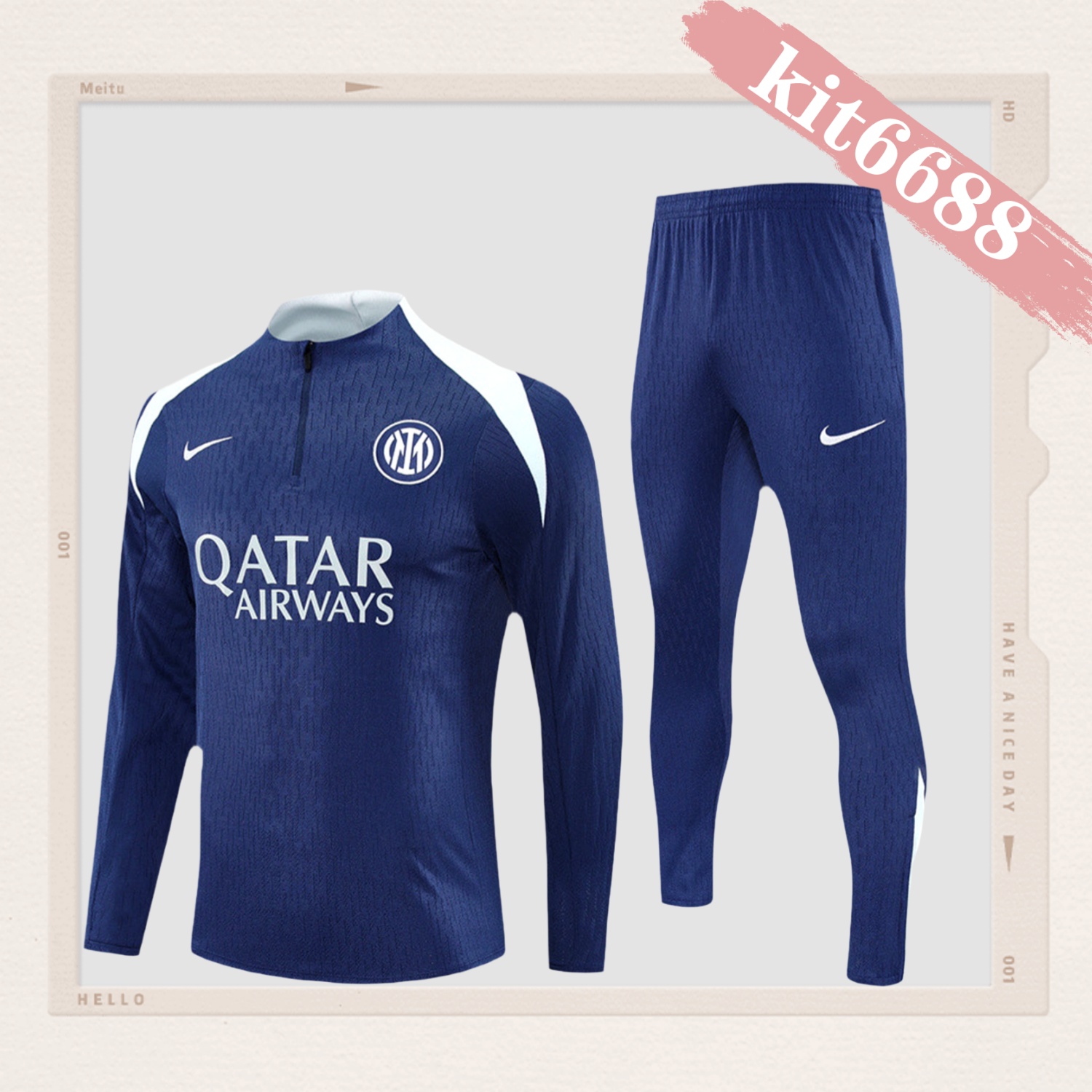 2025/2026 Inter Milan Blue Kids Full Zip Training Wear (Kids Kit)