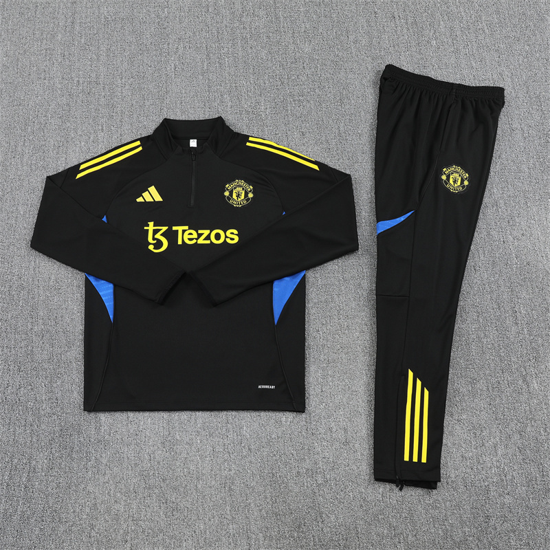 25/26 Manchester United black Half Zip Training Kit (Adult Kids Kit)