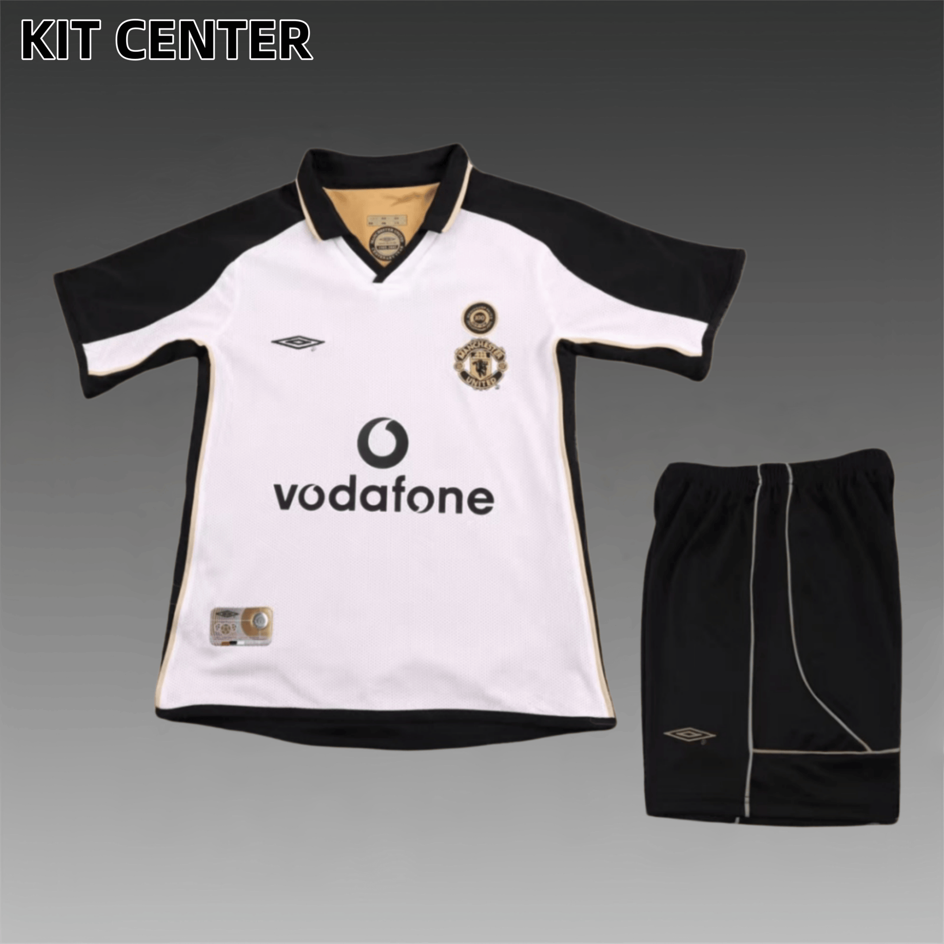 01/02 Manchester United Commemorative Edition Retro Football Soccer Kids Kit