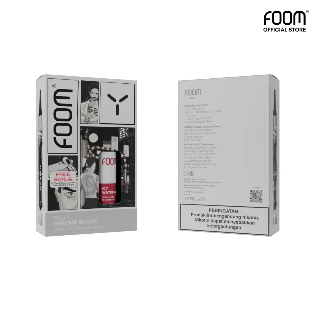 Pod Y Chrome Silver FOOM x UUS - Icy Watermelon 15 ml ( Special Edition )