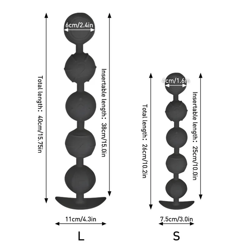 Penta - Silicone Anal Beads - 5 Beads with Tail