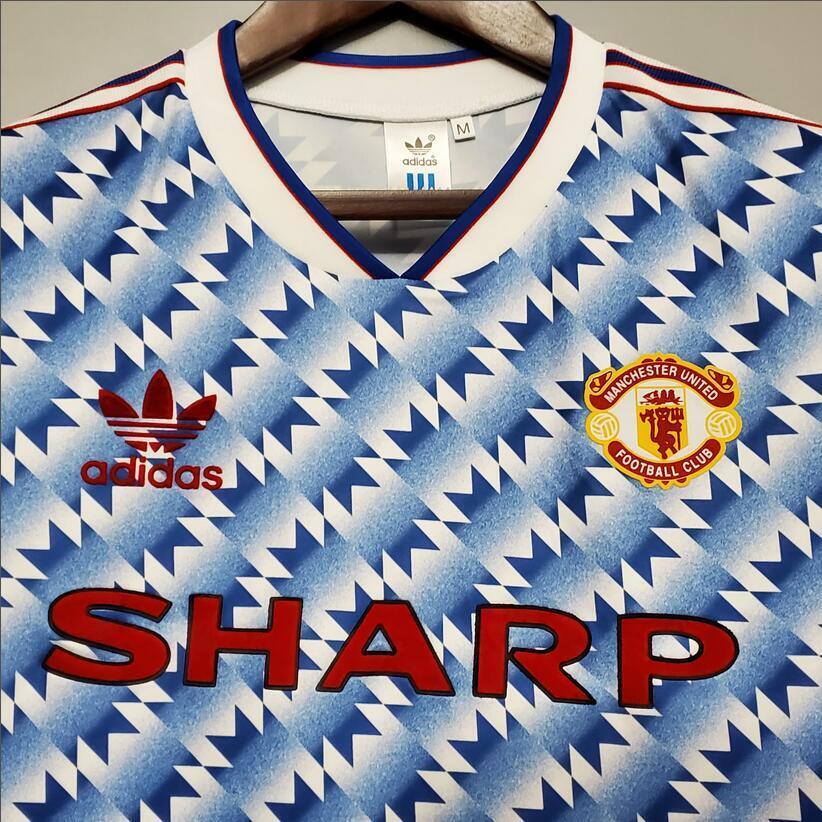 90/92Manchester United Away  retro football jersey