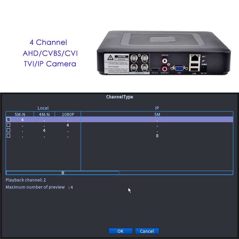 Gadinan Hybrid 4CH 8CH AHD 5MP Mini DVR H.265X XVR Video Recorder for Analog AHD Camera HDMI Surveillance DVR
