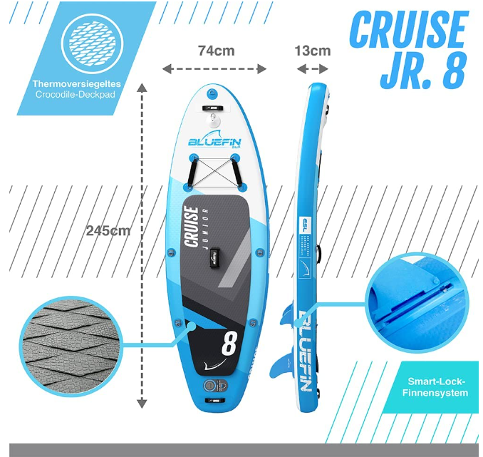 Bluefin Package for Cruise SUP Inflatable Stand Up Paddle Board Fiberglass Paddle Kayak Conversion Kit All Accessories Multiple Size 10'8, 12', 15'
