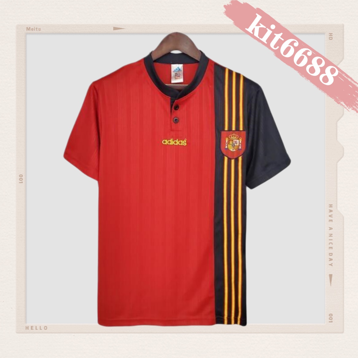 1996 Spain home Retro Football Shirt
