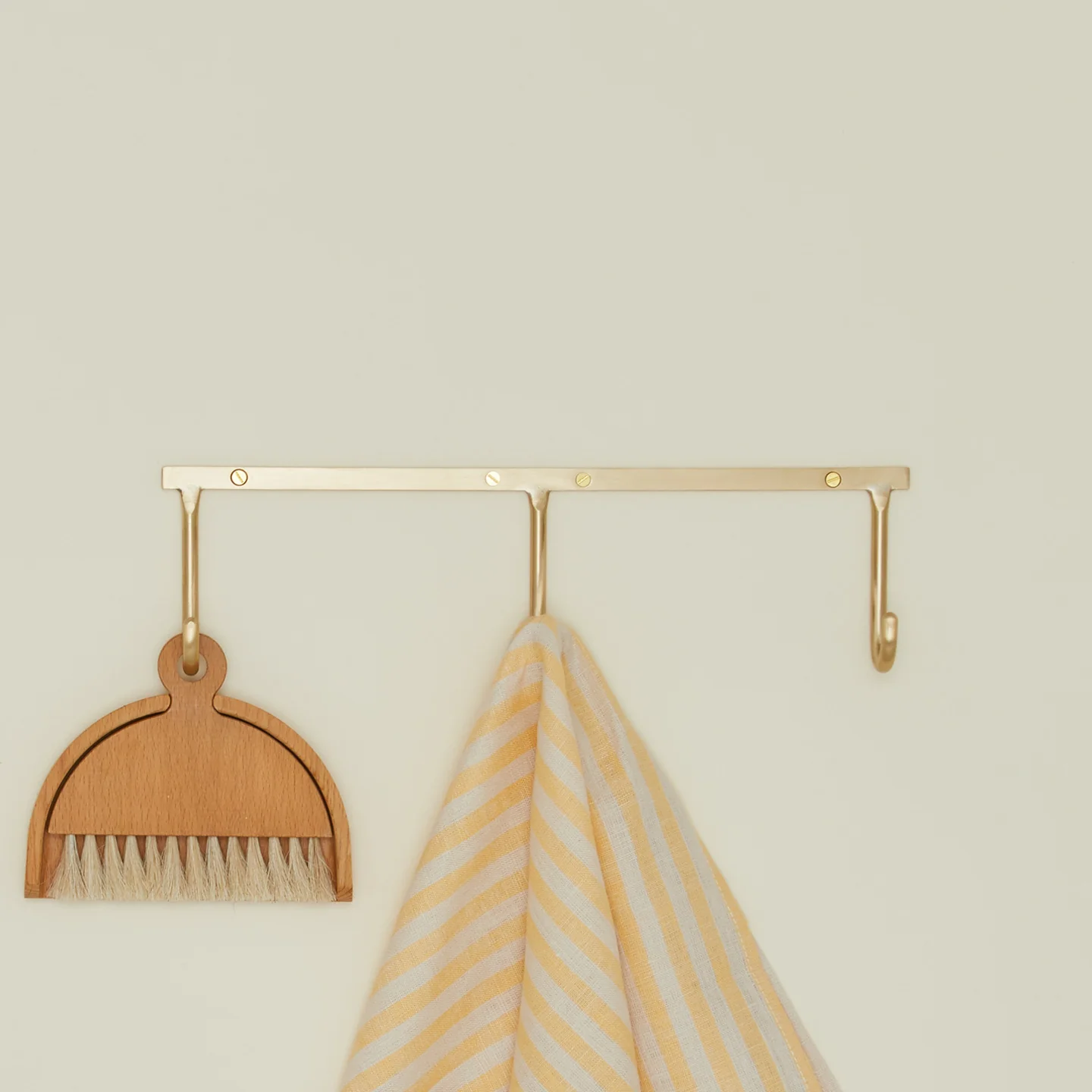 Brass Hook Rack - Trio