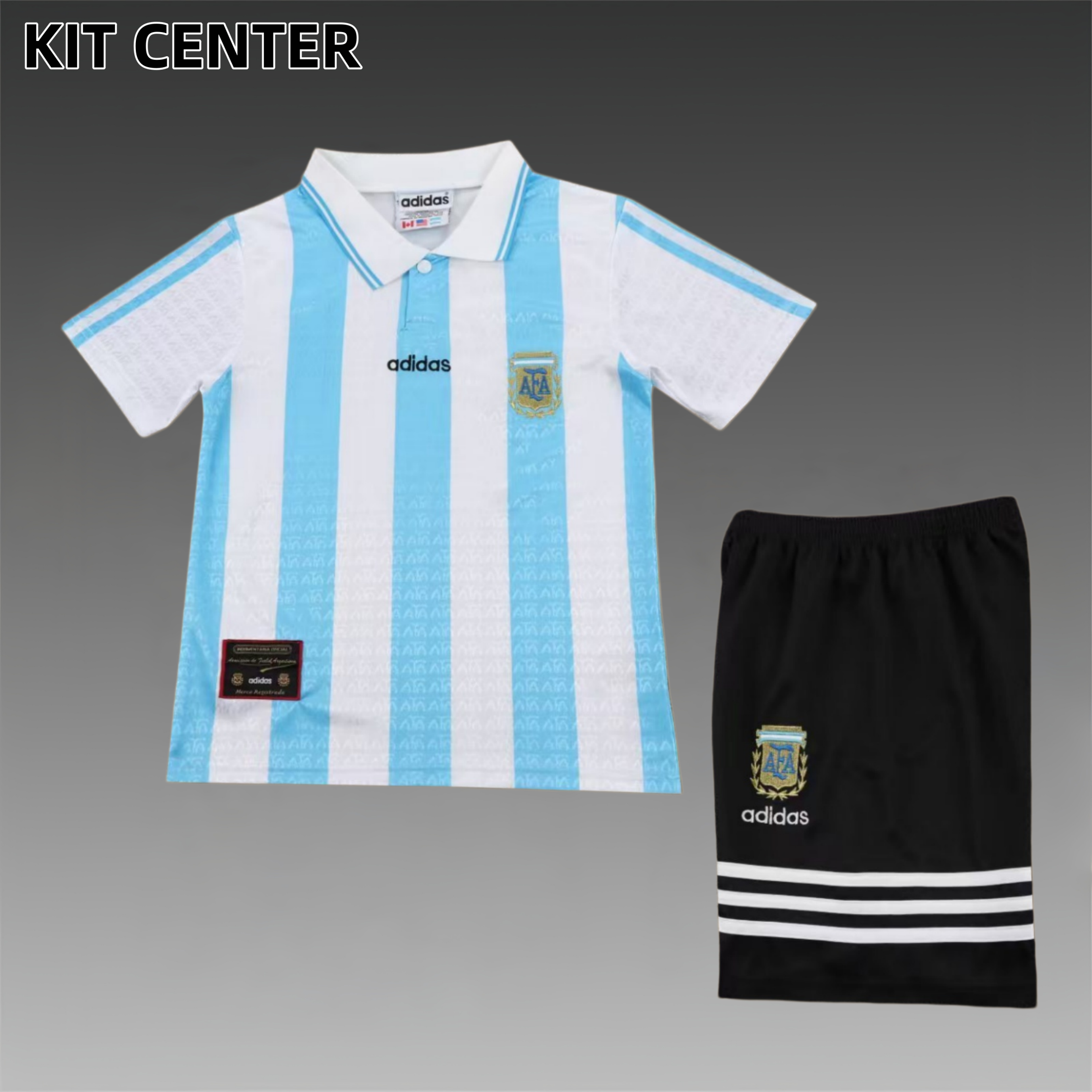 1994 Argentina home Retro  Football Shirt ( Kids Kit )