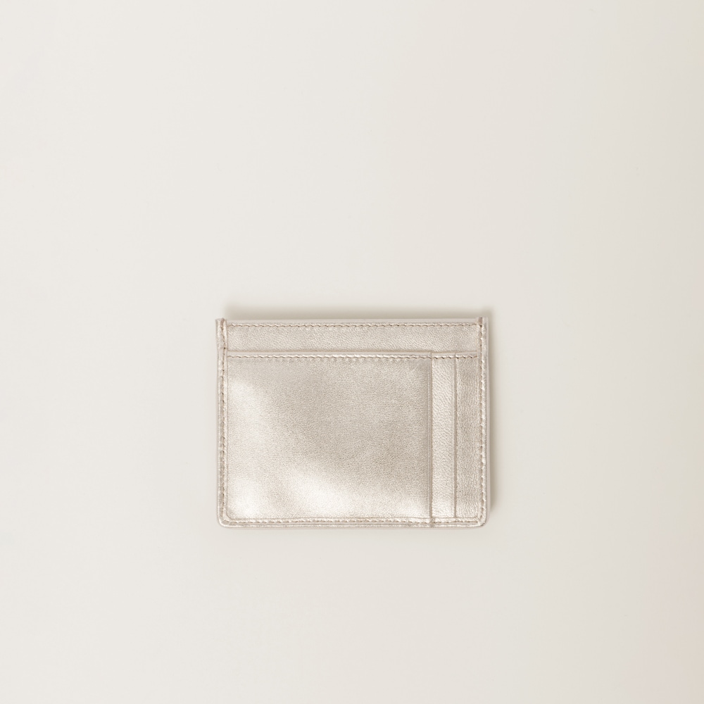 Matelassé nappa leather card holder