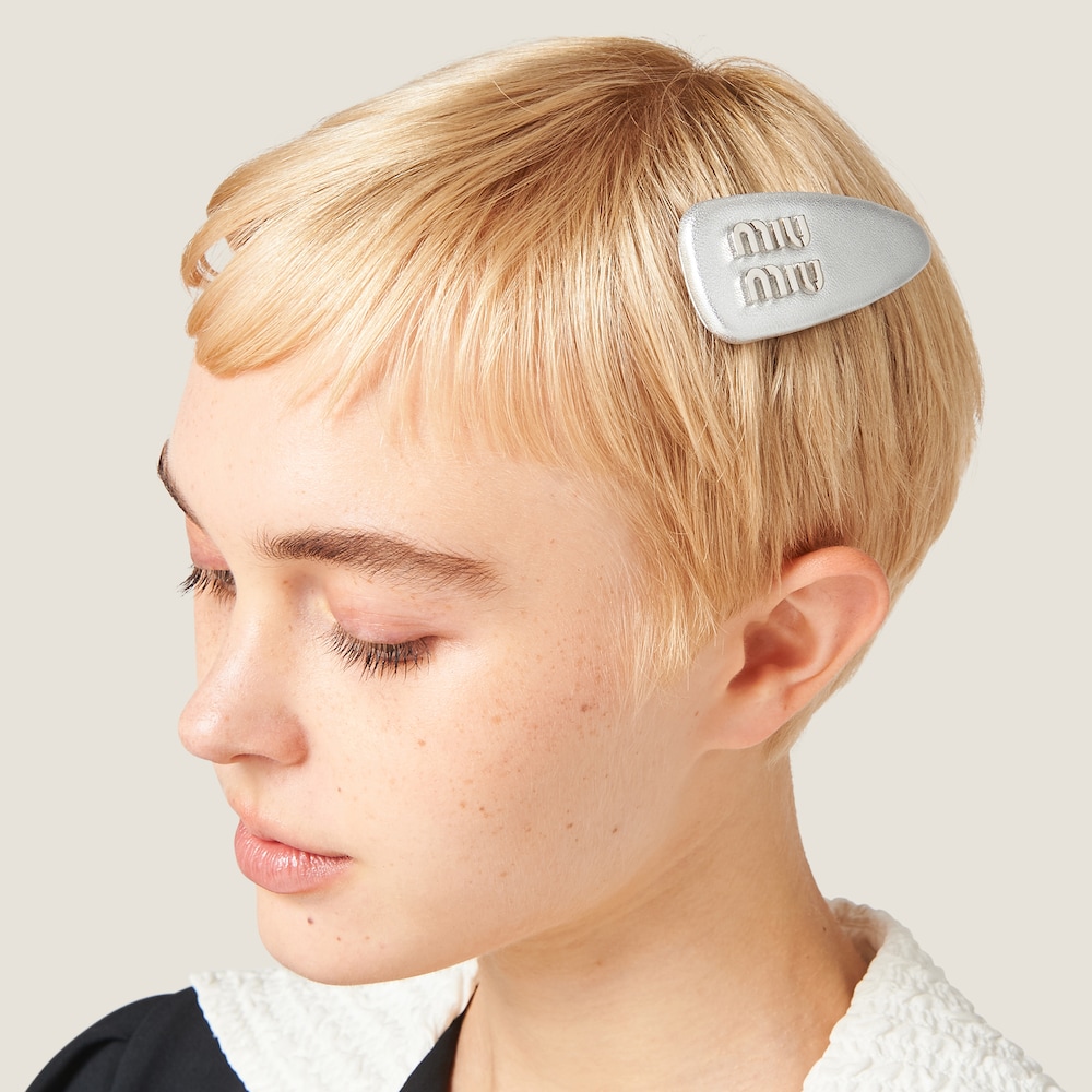 Nappa leather hair clip