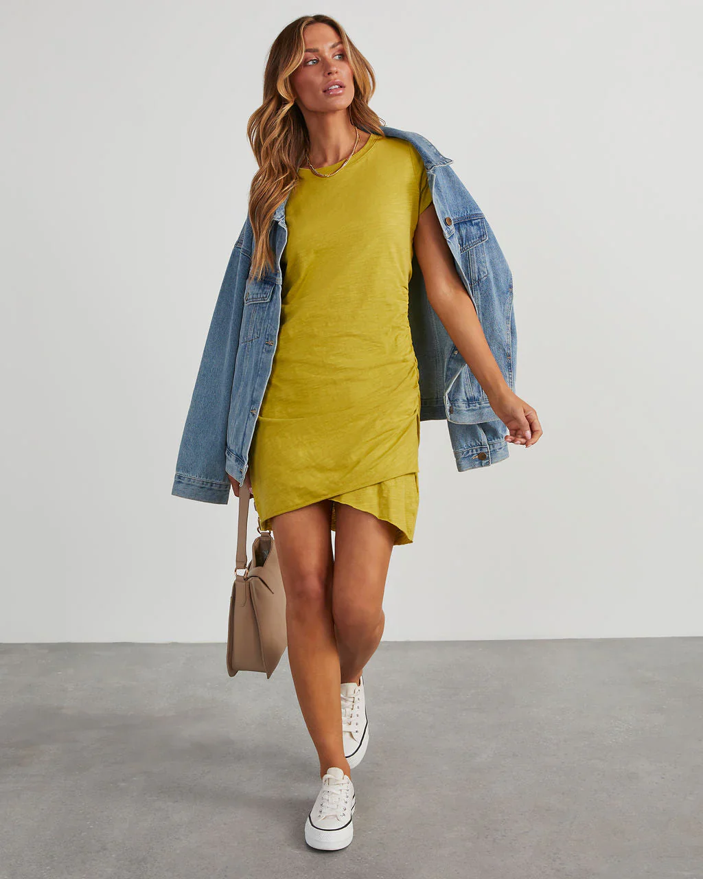 Jessi Ruched T-Shirt Mini Dress