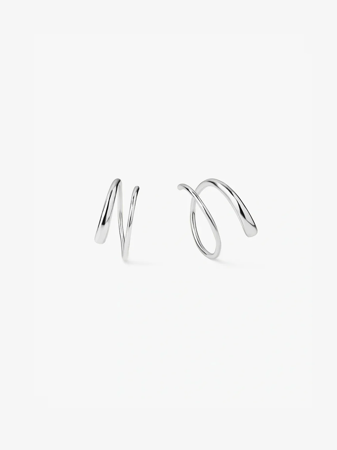 Silver Double Hoops
