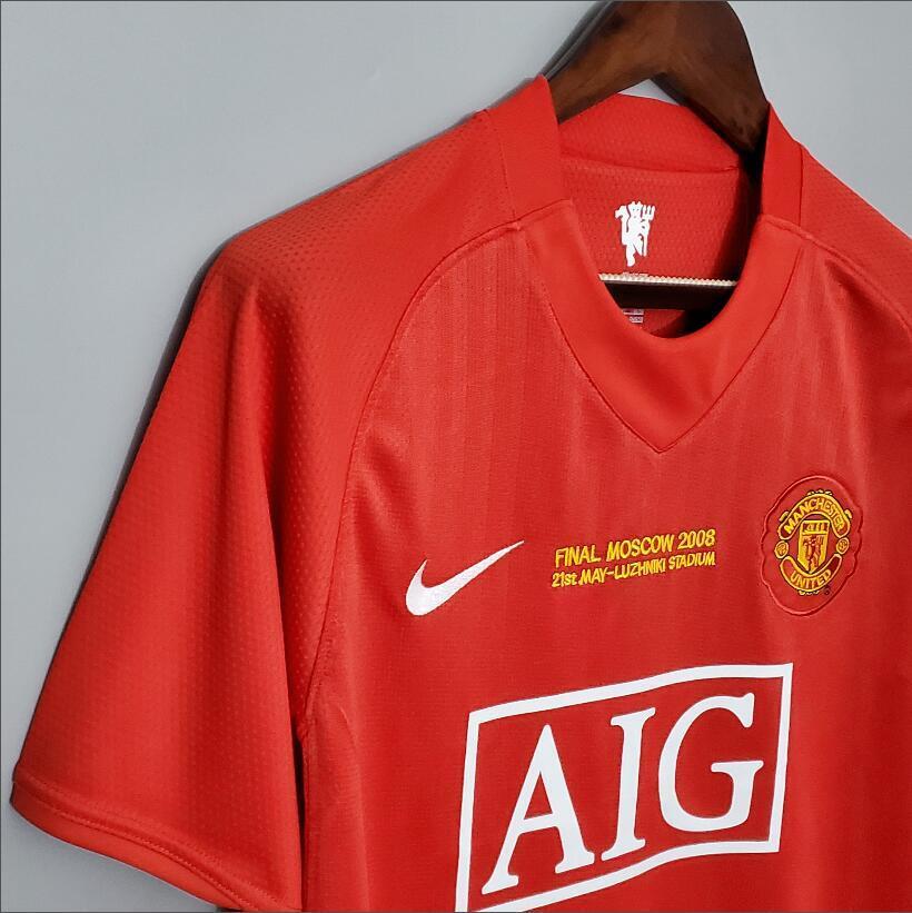 07/08 Manchester United  home Champions League version  retro football jersey