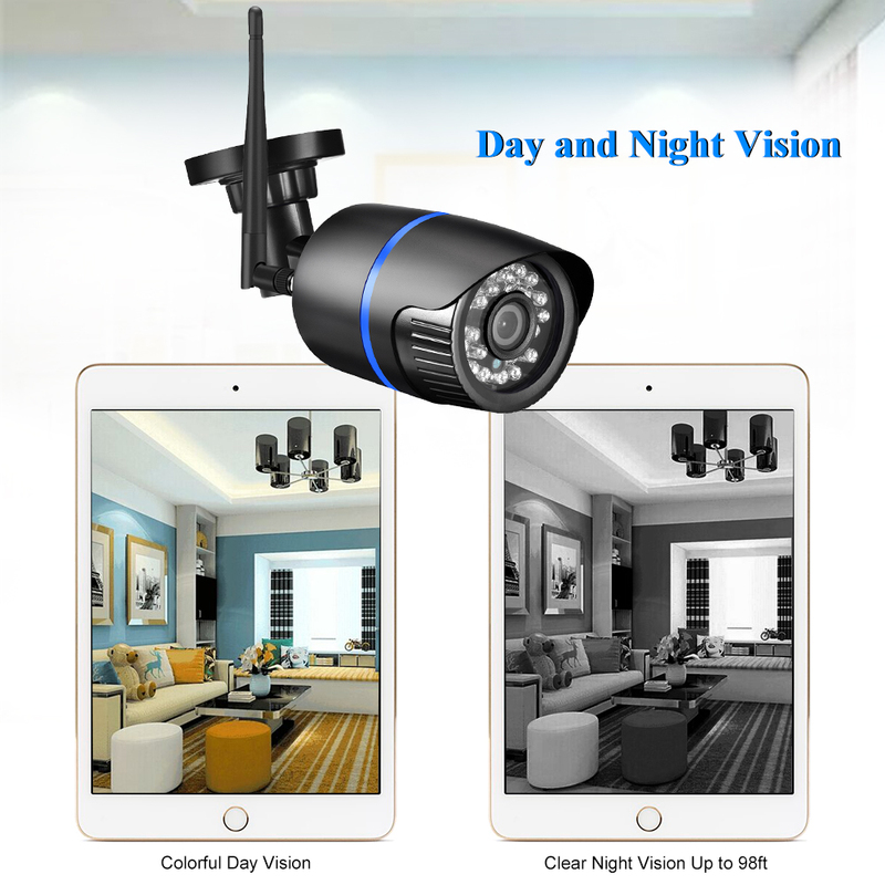 Gadinan 2.8mm Wifi 5MP Bullet Waterproof Camera 24pcs IR LED Dengan Perekaman Suara IP Camera Deteksi Gerakan ABS Plastik iCSee