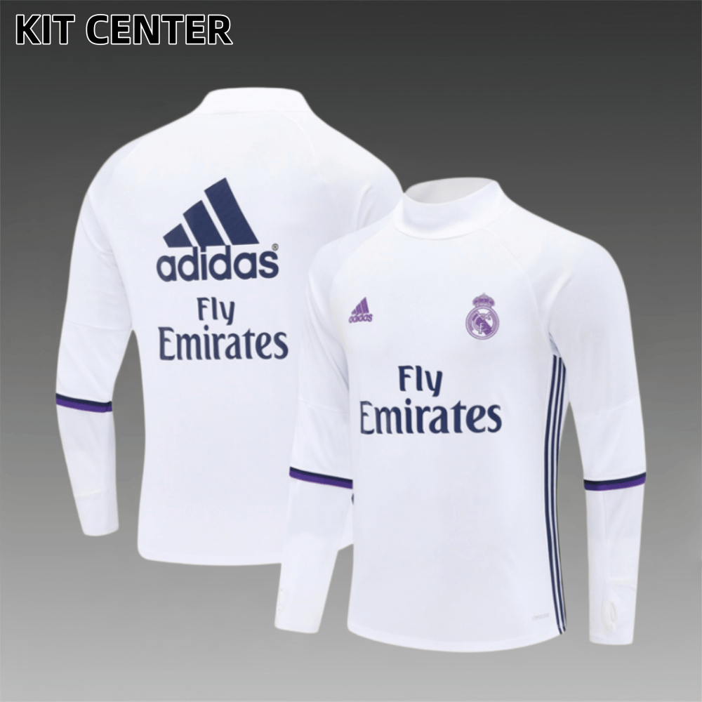 16/17 Real Madrid Retro Training Uniform Long- Sleeve Football Shirt