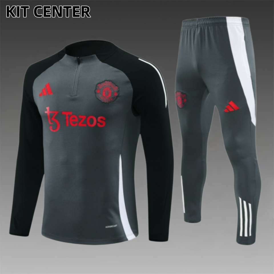 24/25 Manchester United dark grayHalf Zip Training Kit (Adult Kids Kit)