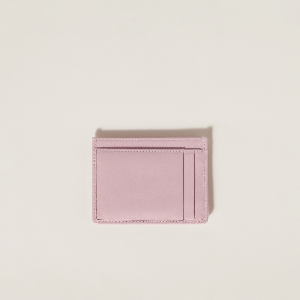 Matelassé nappa leather card holder