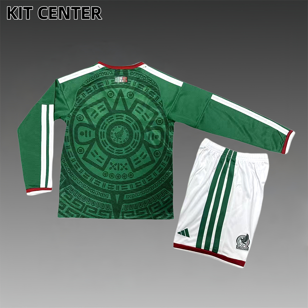 2026 Mexico Home Long-sleeved Football Shirt （Kids Kit socks）