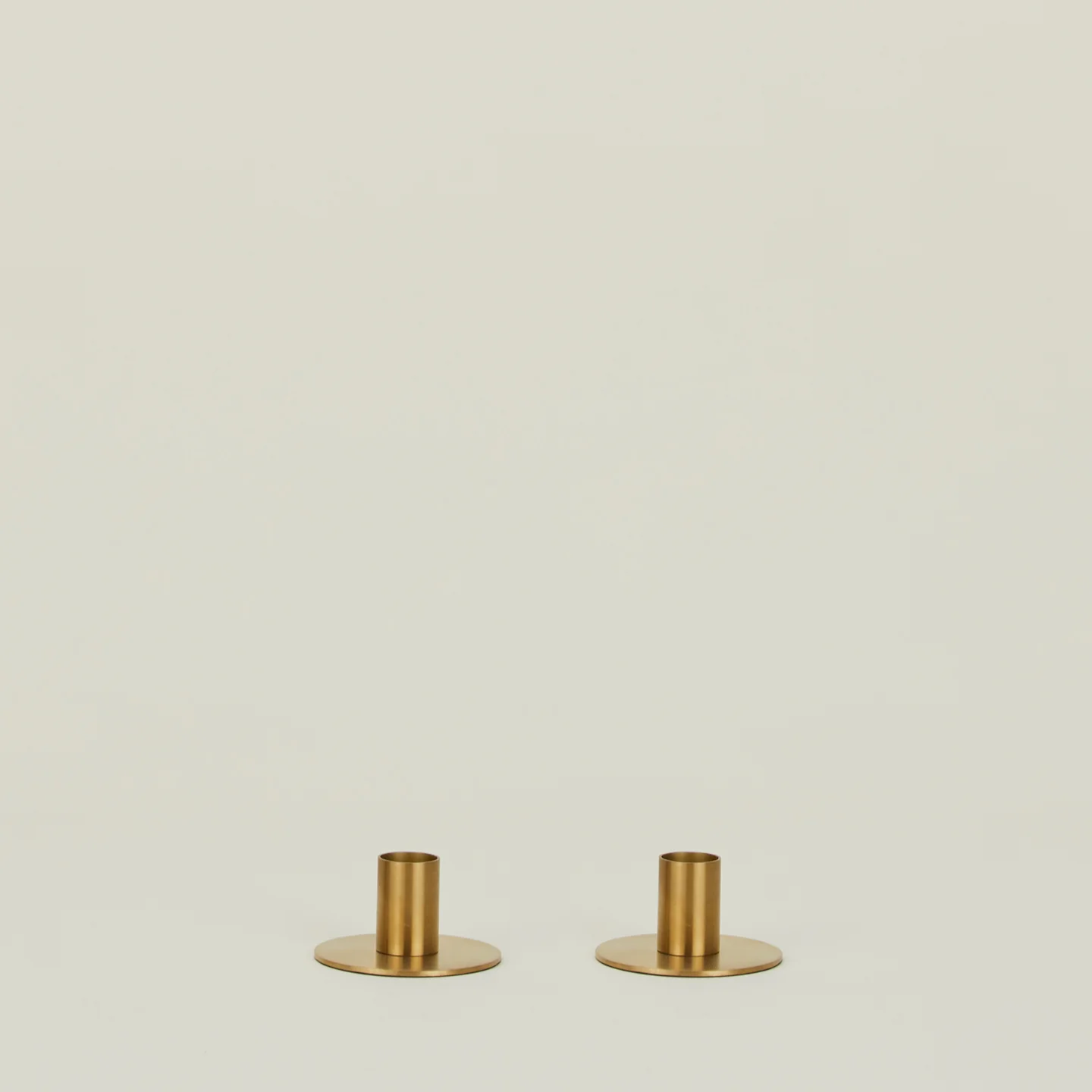 Essential Metal Candle Holders, Set of 2 - Brass