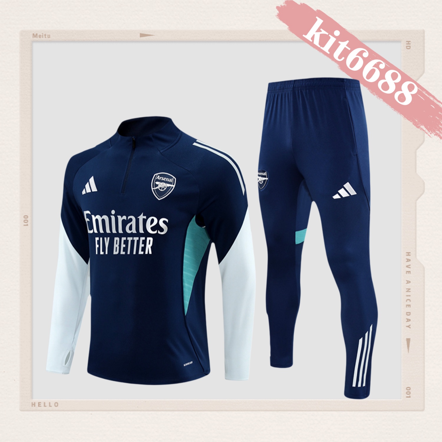2025/2026 Arsenal Kids Half Zip Training Clothes (Kids Kit)