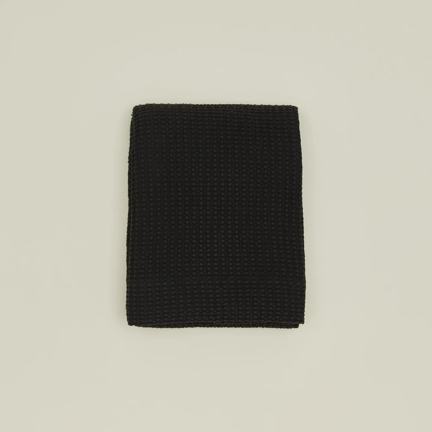 Simple Waffle Shower Curtain - Black