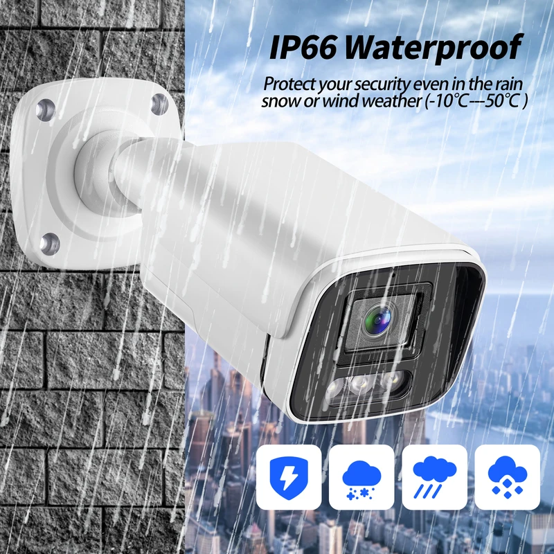 IMX415 IMX335 IMX307 4K 8MP 6MP 3MP Low illumination Color Night Vision IP Outdoor Metal Bullet Camera Face Detect P2P IP66 XMEYE