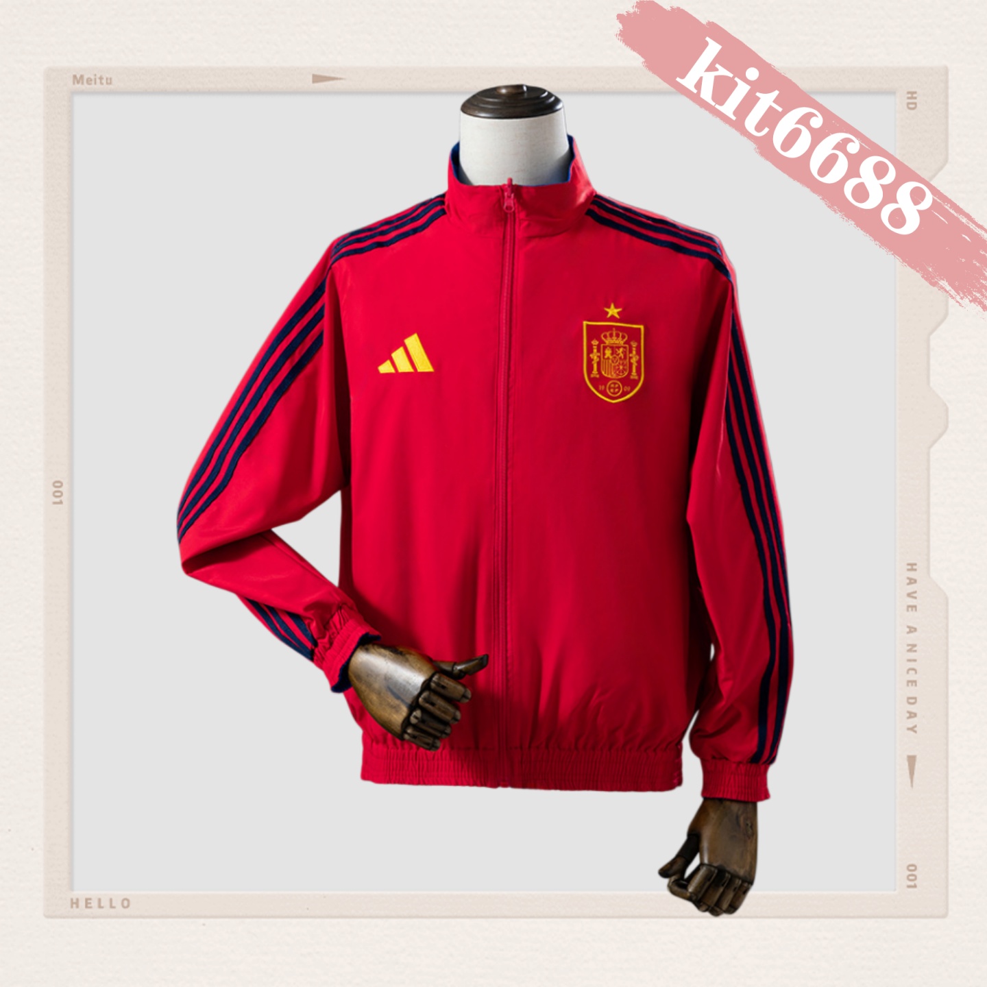 2026 Spain Reversible Jacket Windbreaker - Red & Blue