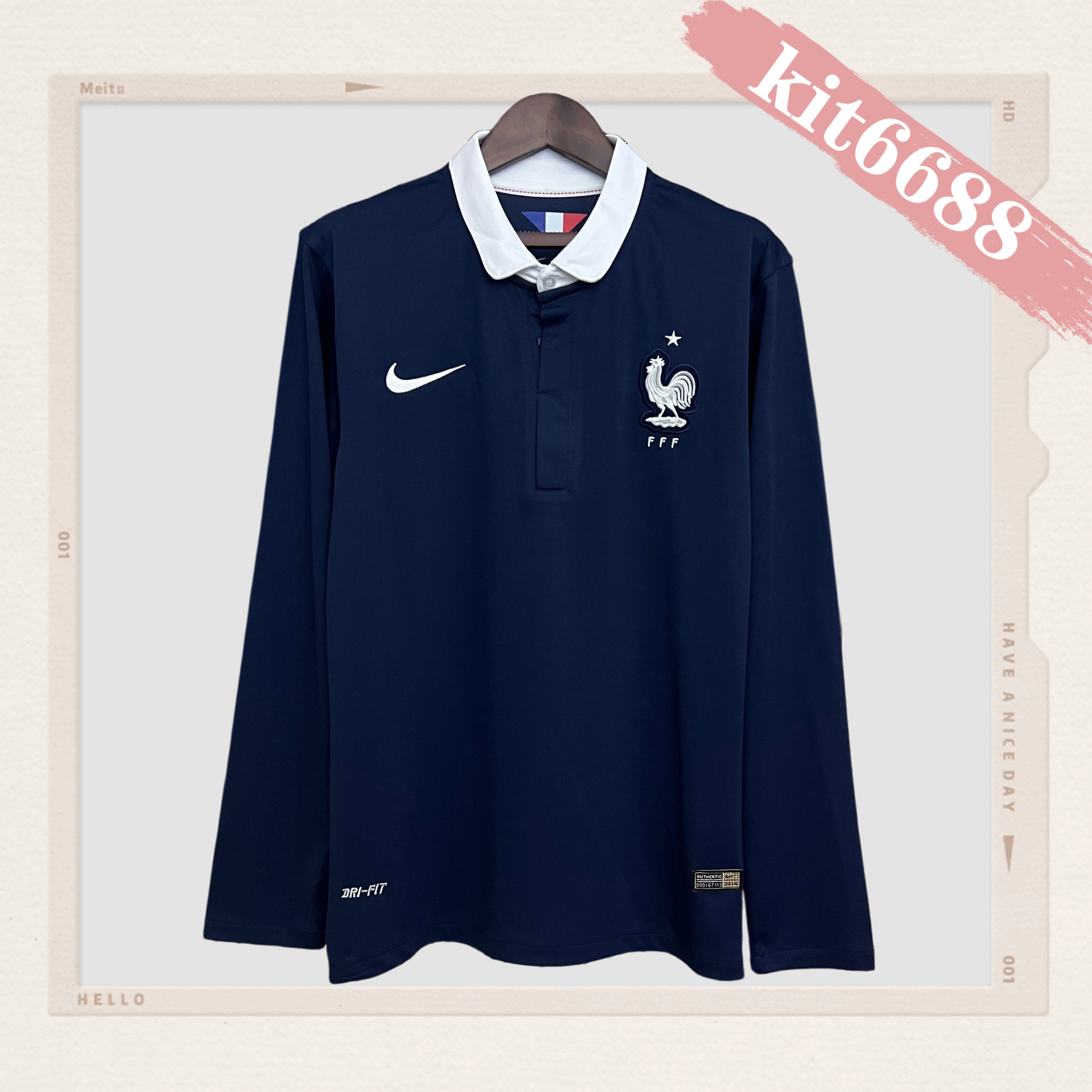2014 France Home long Retro Football Shirt