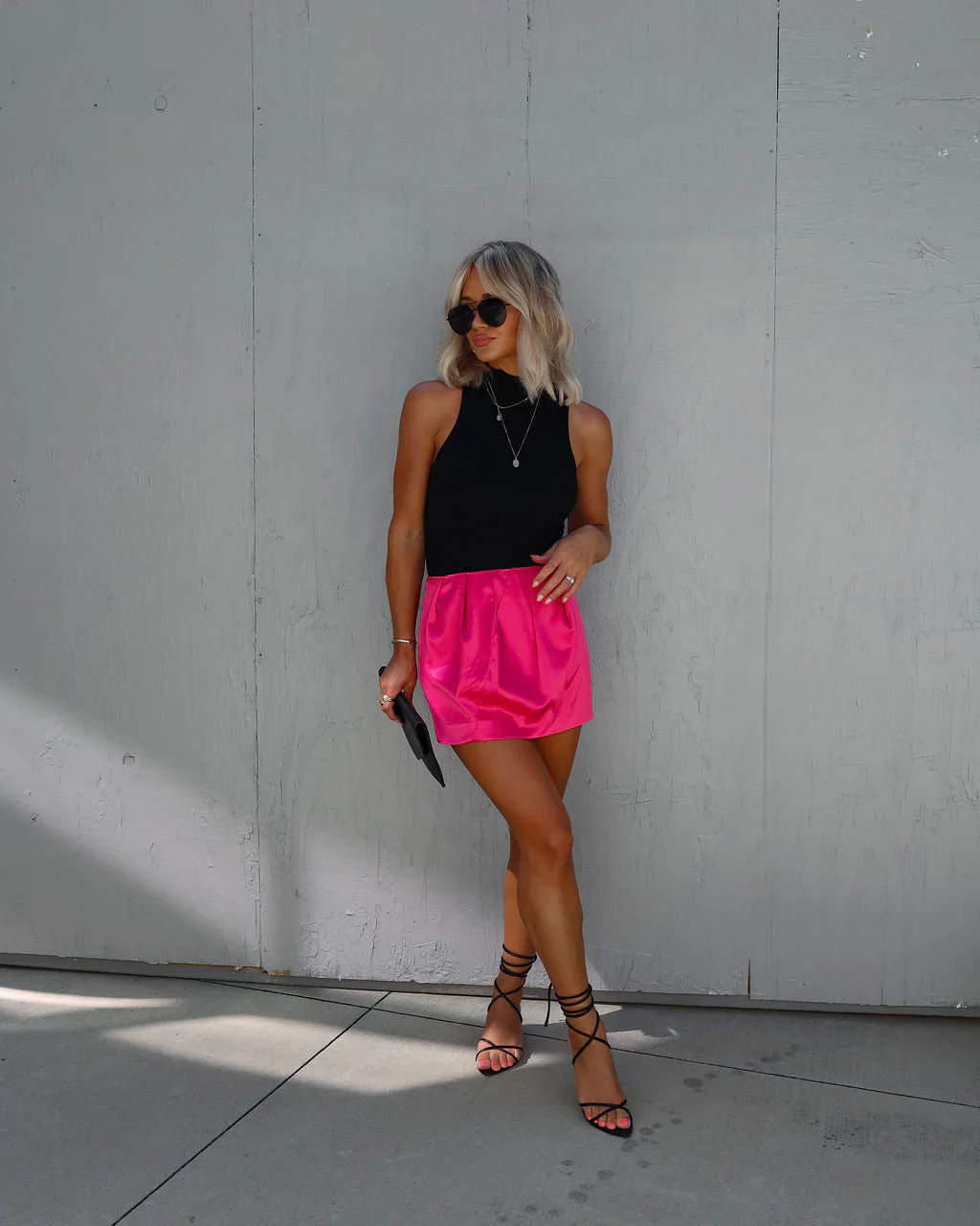 Neale Satin Mini Skirt