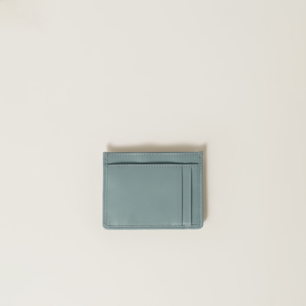 Matelassé nappa leather card holder
