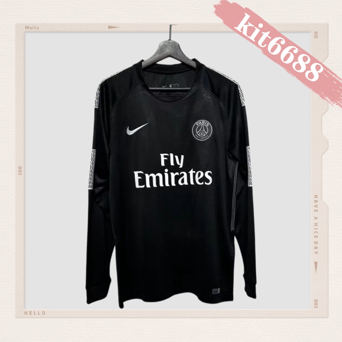 2017/2018 Paris Saint-Germain Second Away Long Sleeve Retro Football Shirt (Retro)