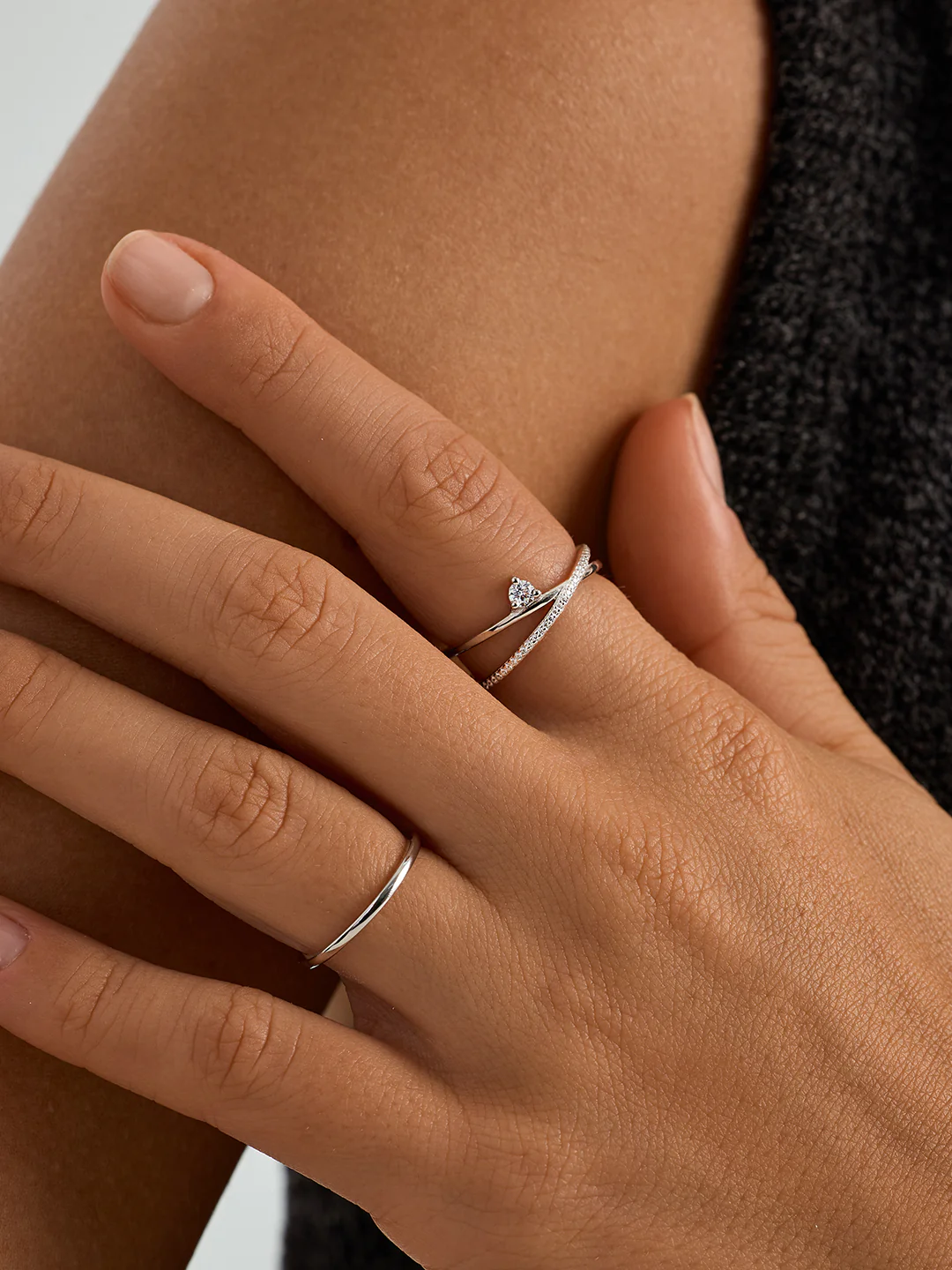 Pave Criss-Cross Sapphire Ring