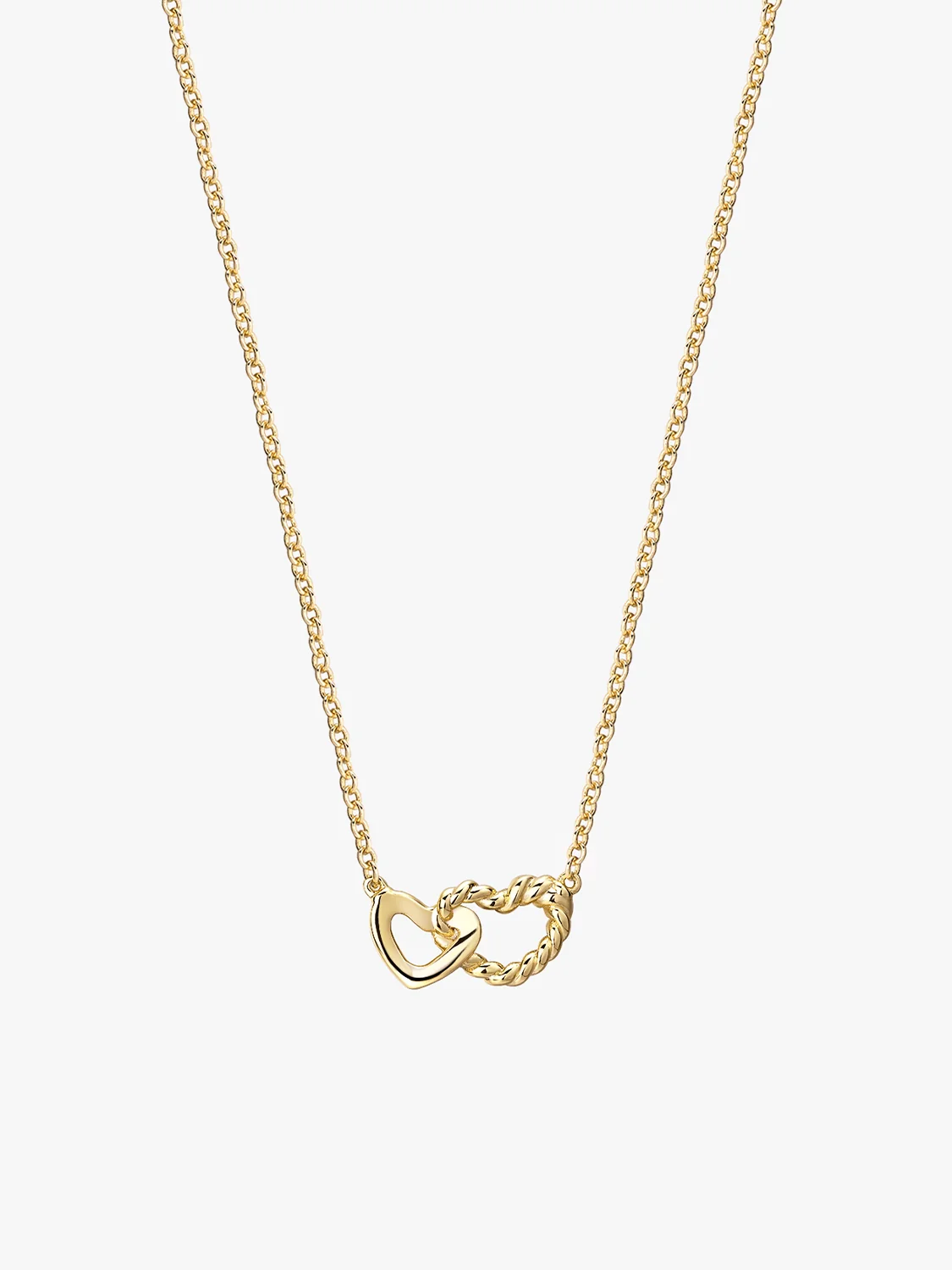 Rope Interlocking Heart Necklace