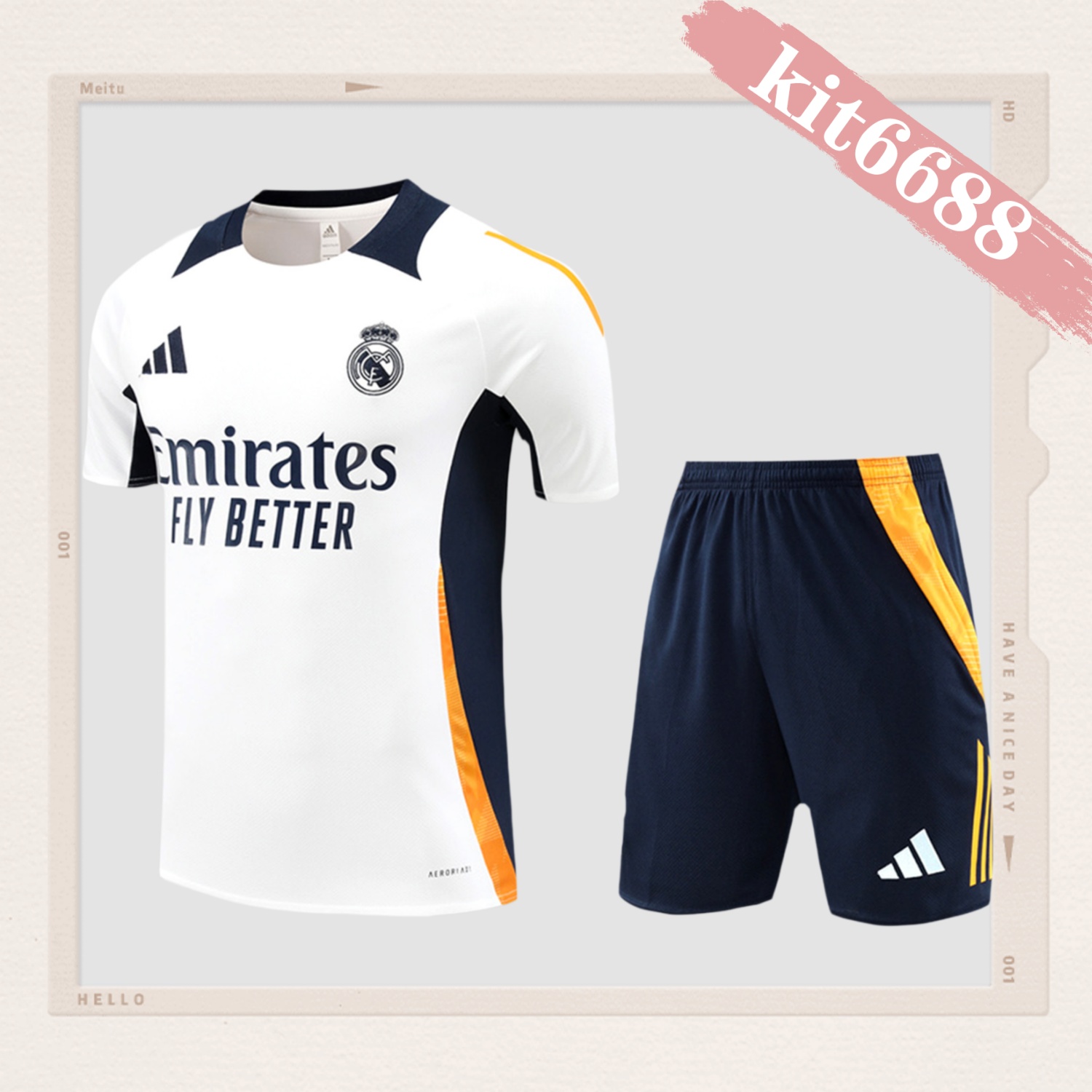 2024/2025 Real Madrid White Adult Short Sleeve Training Suit (Adult Kit)