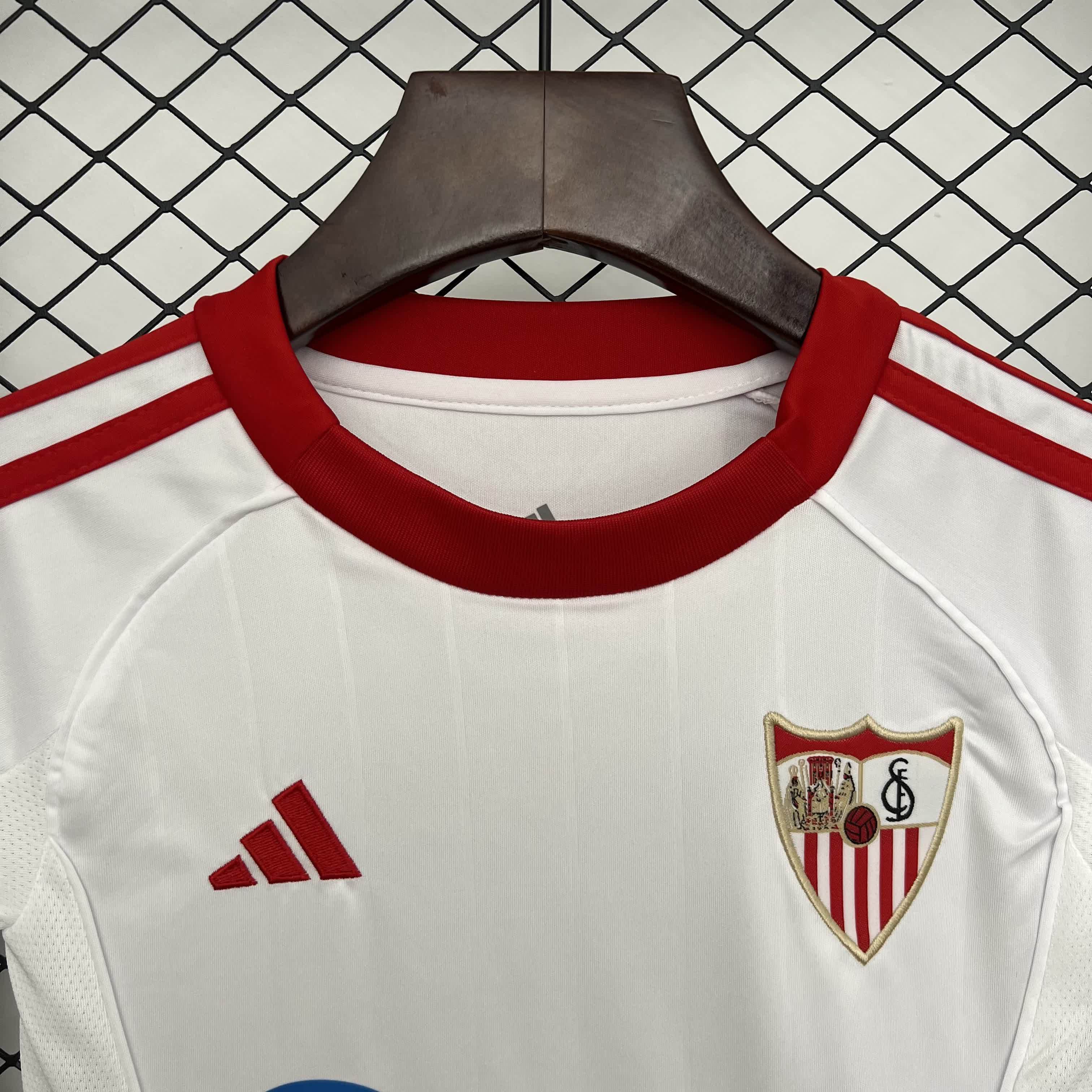 2025/2026 Sevilla Home Football Jersey (Kids Kit socks）