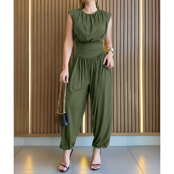 ZIJSPLIT MOUWLOZE JUMPSUIT