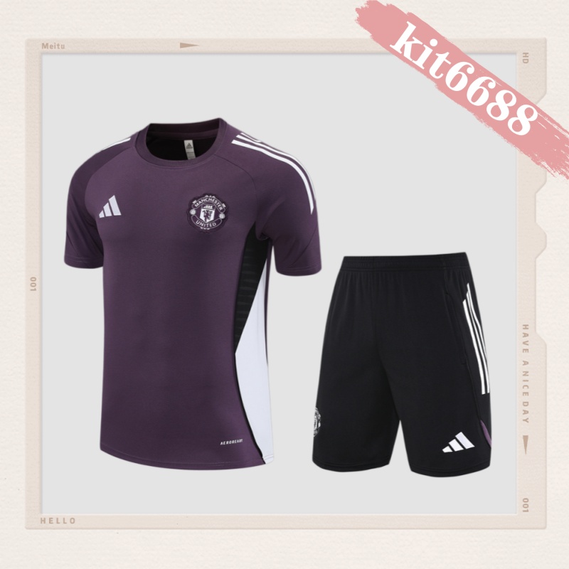 25/26 Manchester United Purple Short Sleeve Training Wear ( Adult kit Kids )