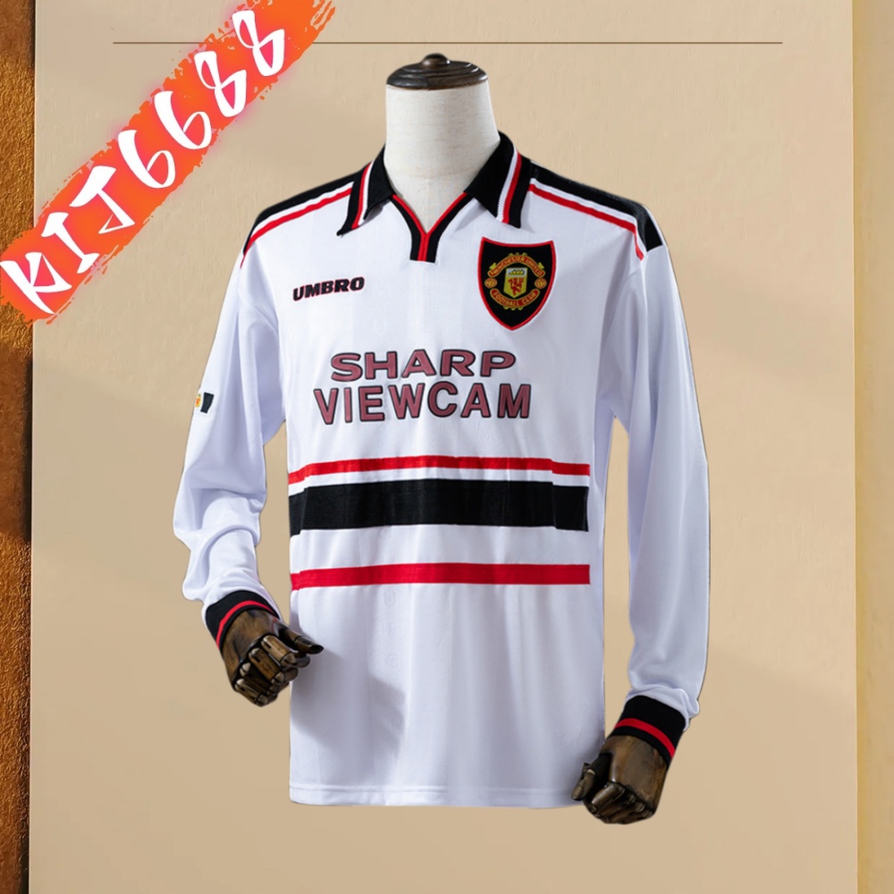 98/99 Manchester United Away long sleeved retro football jersey