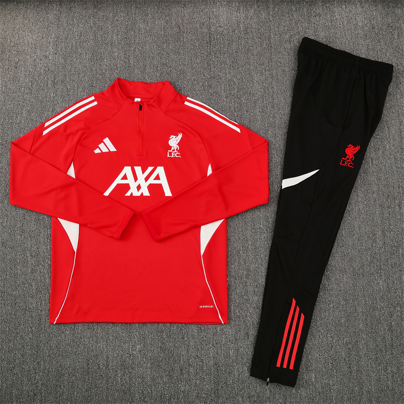 25/26 Liverpool red Half Zip Training Kit (Adult Kids Kit)