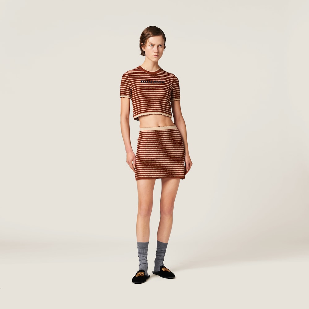 Cotton bouclé mini-skirt