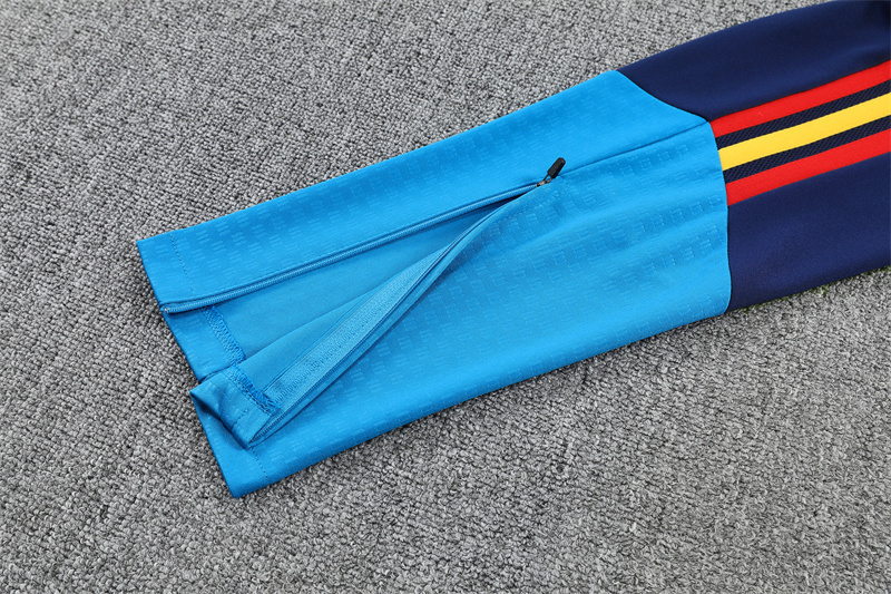26/27 Spain royal blue Half Zip Training Kit (Adult Kids Kit)