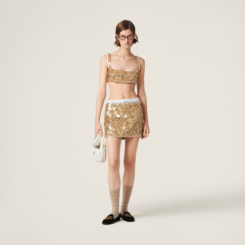 Silk and wool miniskirt